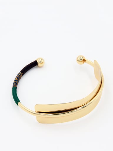 Personalized Gold Plated Multi-Color Geometric  Bangle