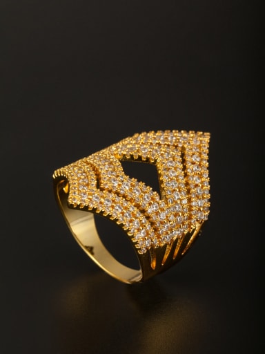 GODKI Luxury Women Wedding Dubai style with Gold Plated Copper Zircon Ring