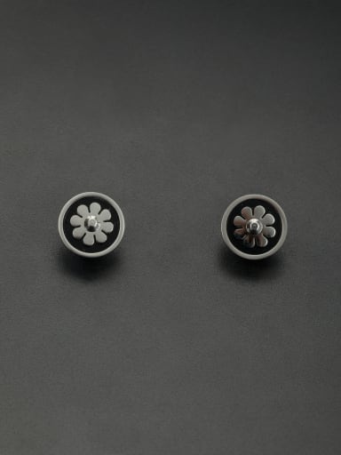 Stainless steel Flower Black Beautiful Studs stud Earring