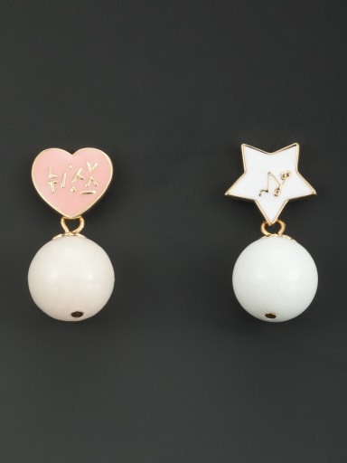 Custom White Heart Drop drop Earring with Gold Plated