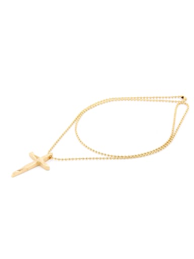 New design Gold Plated Titanium Cross necklace in Gold color