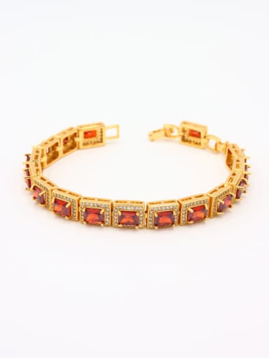 Square style with Gold Plated Copper Zircon Bangl