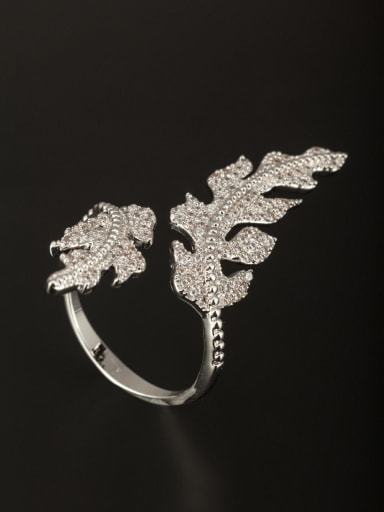 GODKI Luxury Women Wedding Dubai White color Platinum Plated Copper Zircon Ring