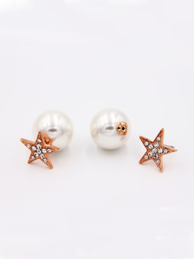 Fashion Rose Plated Star Studs stud Earring