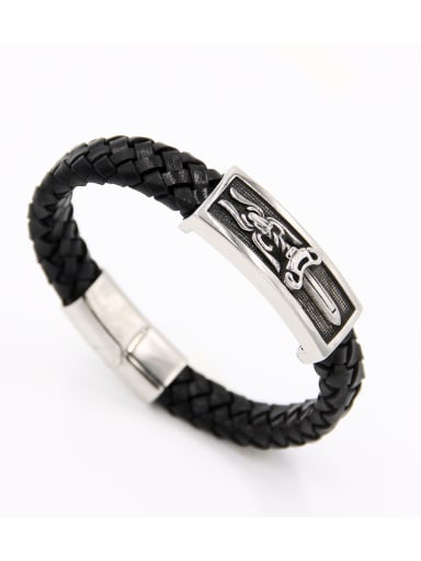Custom Black Religious Bracelet with Stainless steel