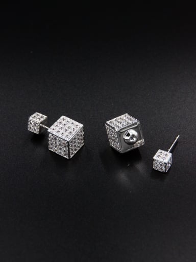 Model No 1000000754 New design Platinum Plated Zircon Studs stud Earring in White color