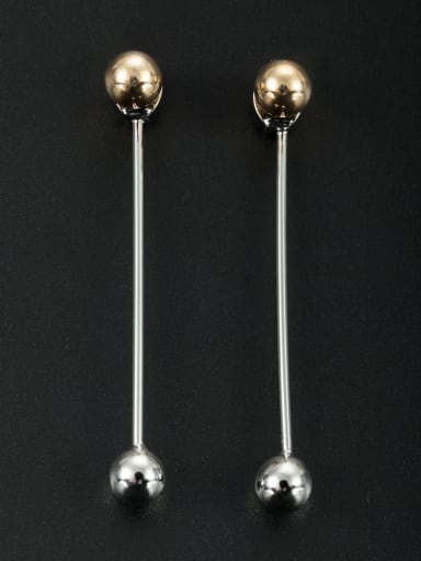 Gold Round Drop drop Earring with Platinum Plated