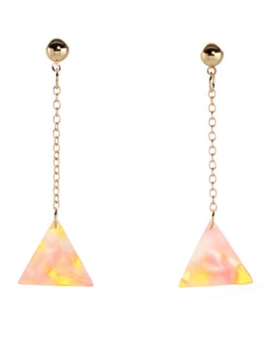 New design Gold Plated Zinc Alloy Geometric Acrylic Drop drop Earring in Pink color