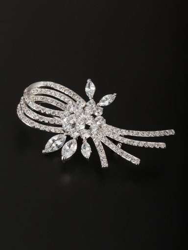 style with Platinum Plated Copper Zircon Lapel Pins & Brooche