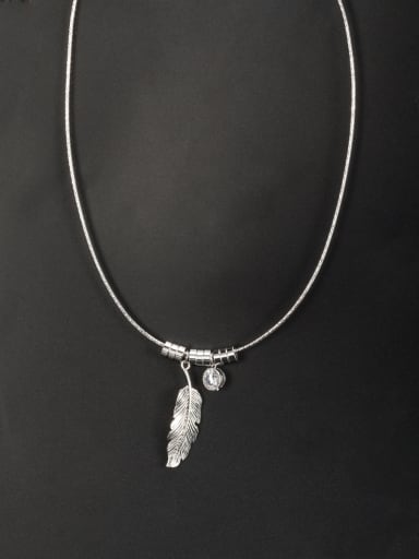 Custom White Round Necklace with Platinum Plated