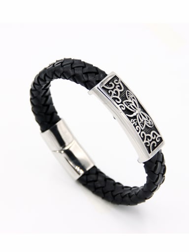 Personalized Stainless steel Black   Bracelet