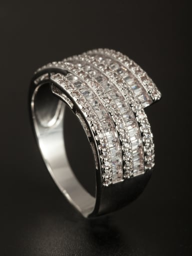 GODKI Luxury Women Wedding Dubai Model No SJ047148R-001 Platinum Plated Copper Zircon White Ring