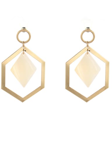 Gold Plated Zinc Alloy Geometric Gold Shell Beautiful Drop drop Earring