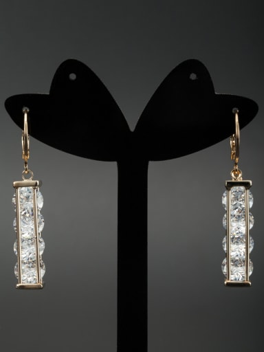 New design Gold Plated Personalized Zircon Drop drop Earring in White color