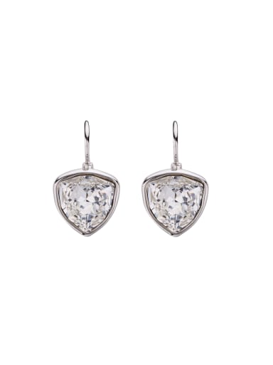 Personalized Zinc Alloy White Heart austrian Crystals Drop drop Earring