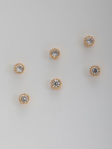 New design Gold Plated White  Zircon Combined Studs stud Earring