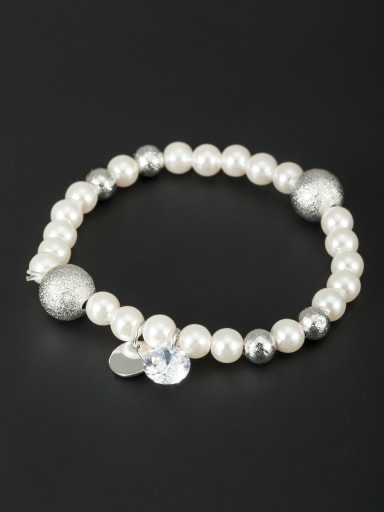 New design Platinum Plated Pearl Bracelet in White color