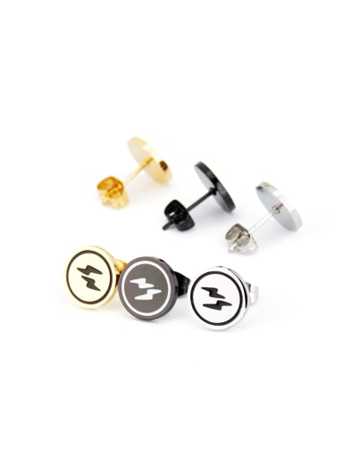 Gold Round Youself ! Gold Plated Titanium  Studs stud Earring