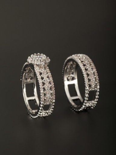 GODKI Luxury Women Wedding Dubai Platinum Plated Copper Square Zircon White Ring Combination of the ring