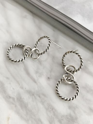 Blacksmith Made 925 silver Round Drop drop Earring