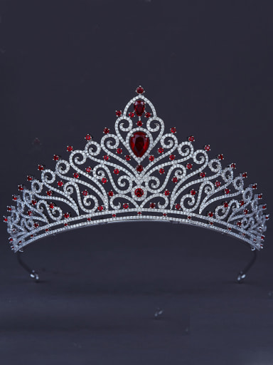 The new Platinum Plated Zircon Wedding Crown with Red