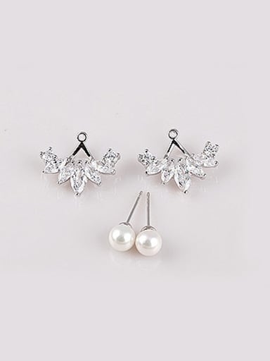 Hanging Pearls , AAA Zircon Korean Temperament Stud Cluster earring