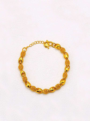 Copper 24K Gold Plated Pierced Geometric Bracelet