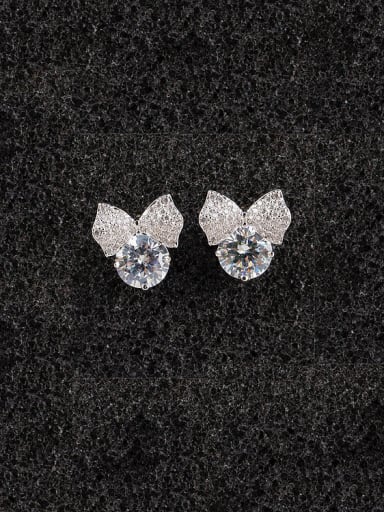 S925 Silver Butterfly High-Grade Zircon Cluster earring