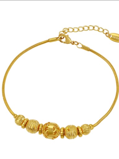 Copper 24K Gold Plated beads women's Bracelet