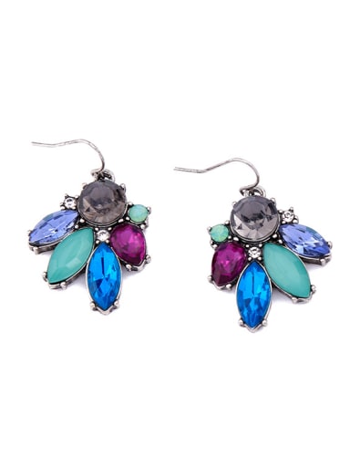 Luxury Colorful Stones Drop  Chandelier earring