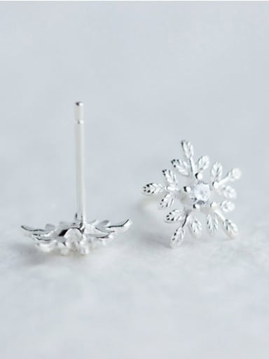 S925 Silver Fashion Snowflake Stud cuff earring