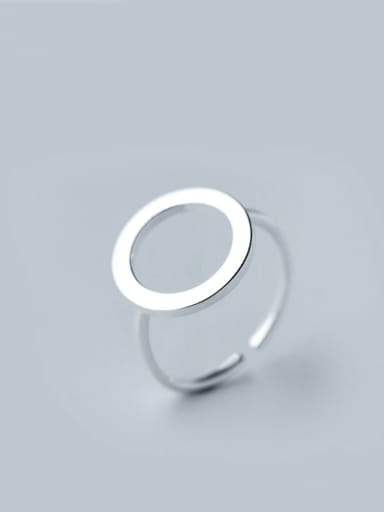 S925 Silve Simple Round Opening Signet Ring