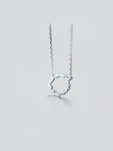 S925 Silver White Gold Plated Sweet Shining Necklace