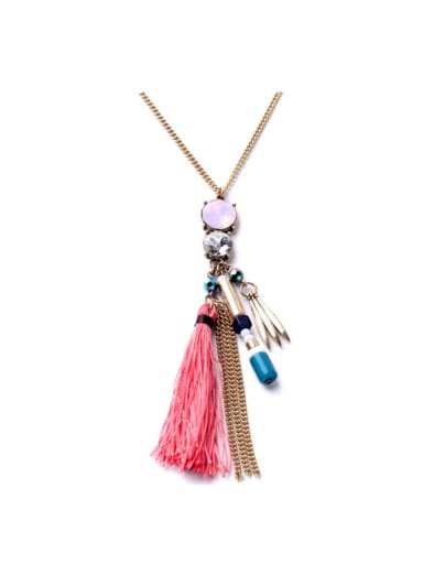 Alloy Fashion Artificial Stones Tassel Necklace