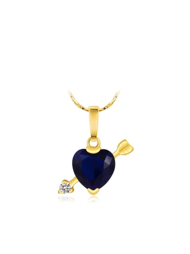 Copper 24K Gold Plated Creative Heart-shaped Zircon Necklace