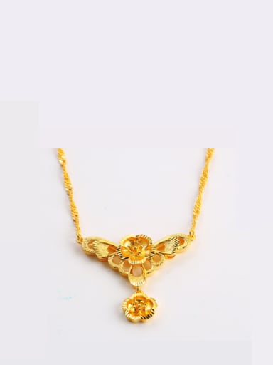 Copper 24K Gold Plated Classical Flower Necklace