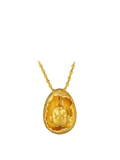 Copper Alloy 24K Gold Plated Chicken Creative Necklace