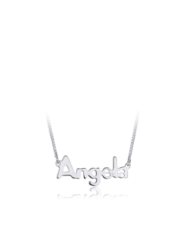 Copper Alloy White Gold Plated Simple style Letter Necklace