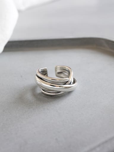 925 Sterling Silver With Antique Silver Plated Irregular free size Rings