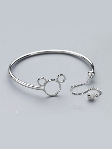 Personalized Cartoon Mickey Little Bead 925 Silver Opening Bangle