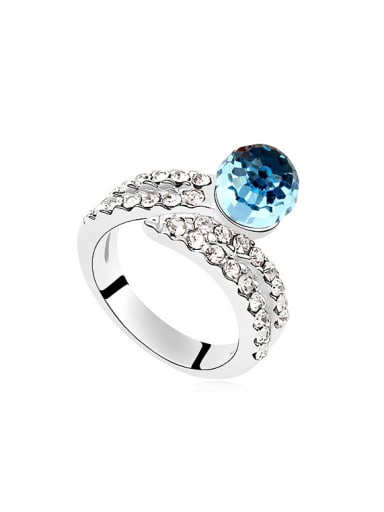 Fashion Cubic austrian Crystals Bead Alloy Ring
