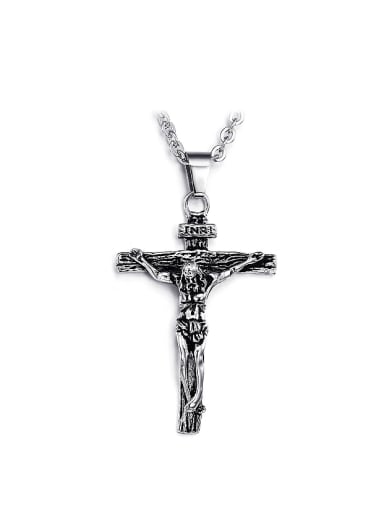 Personalized Jesus Cross Titanium Necklace