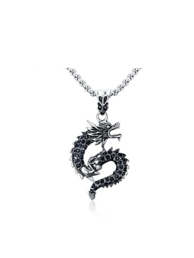 custom Personality Black Dragon Shaped Rhinestone Pendant