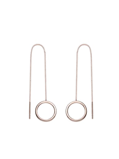 Simple Hollow Round Rose Gold Plated Line Earrings
