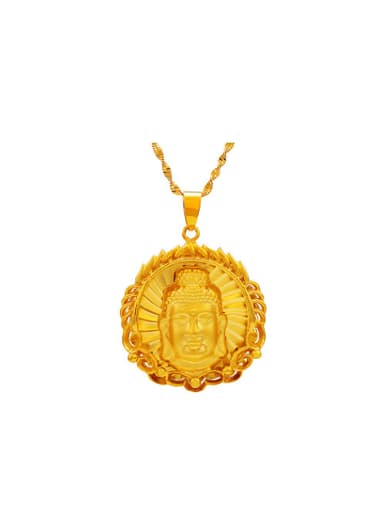 Copper Alloy 24K Gold Plated Retro style Kwan-yin Pendant