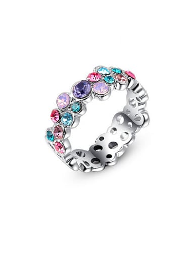 Multi-color Austria Crystals Geometric Shaped Ring