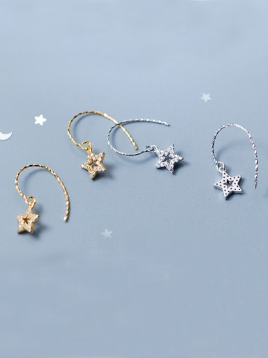 Sterling silver  zirconium cute star earrings