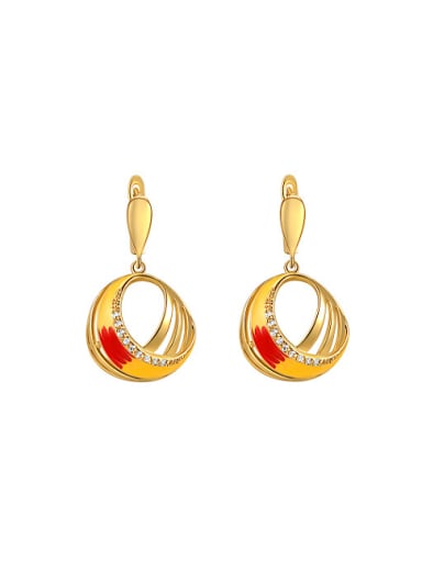 High-grade 18K Gold Plated Zircon Copper Drop Earrings