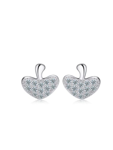 Micro Pave Zircon Small Apple Stud Earrings