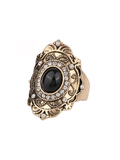Ethnic style Oval Besin stone Crystals Alloy Ring